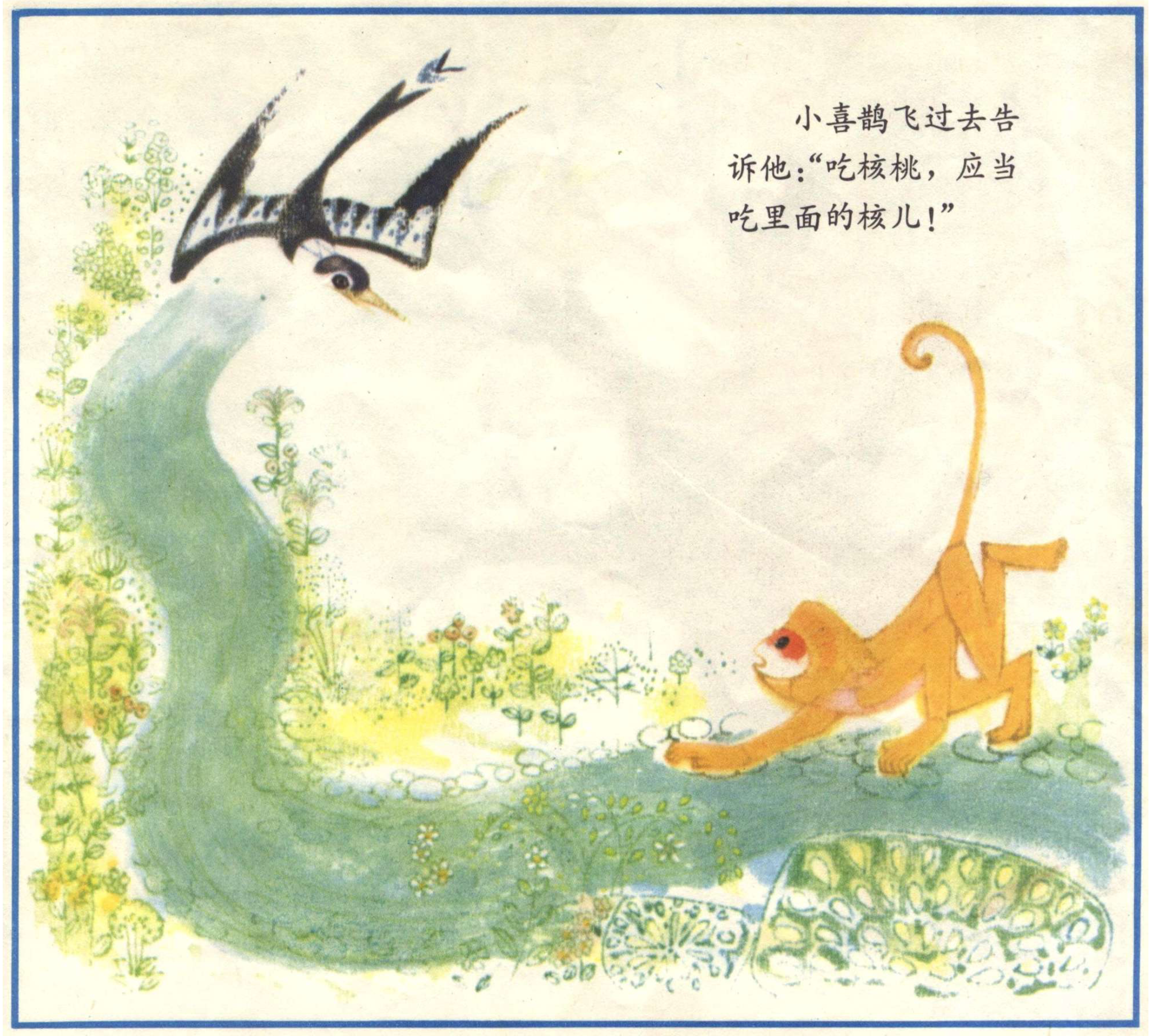 小猴吃瓜果连环画,小猴吃瓜果儿童画