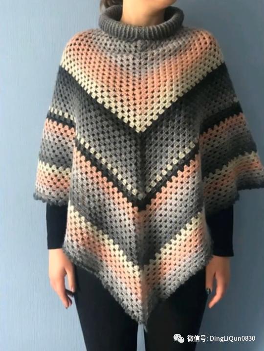 高档蕾丝钩花斗篷披肩防晒衣,针织披肩花样图片大全