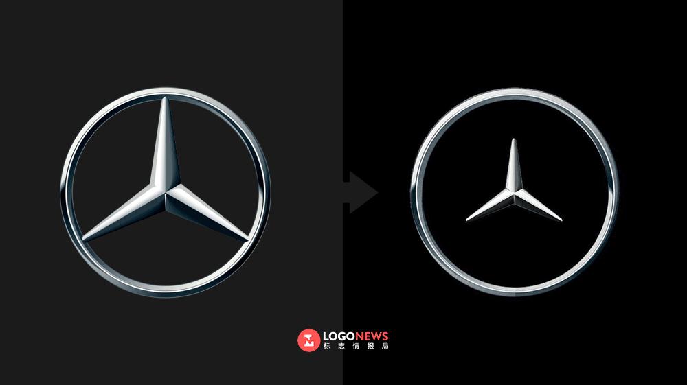 奔驰最新logo,奔驰logo换现代