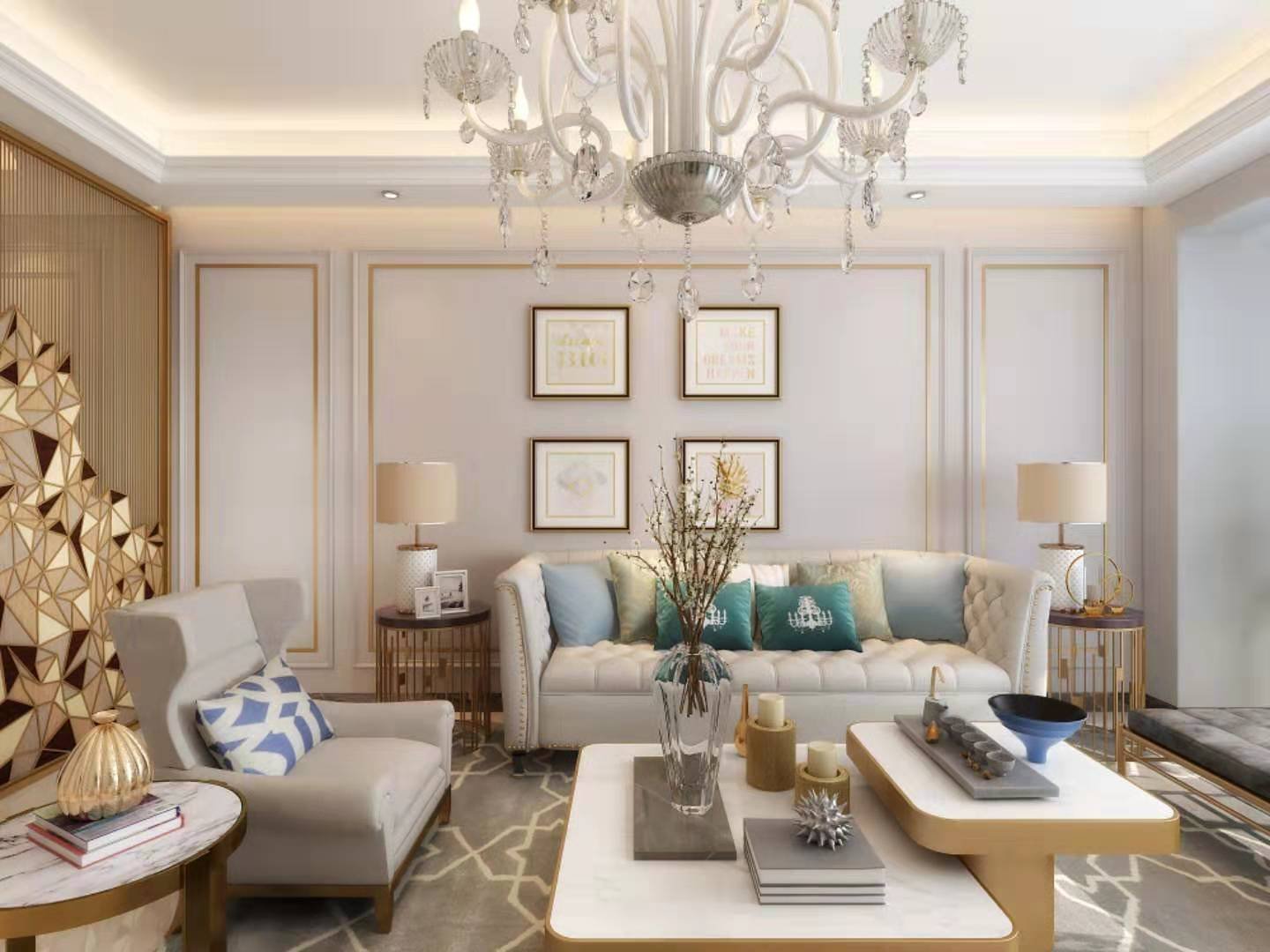秦皇岛轻奢美式装修设计,秦皇岛简奢风装修