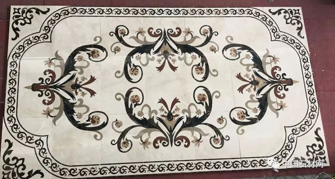 石材水刀加工方法,地面玄关石材水刀拼花效果图