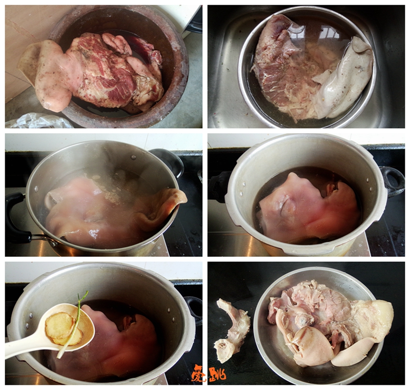 上海白切椒盐猪头肉,白切猪头肉视频教程