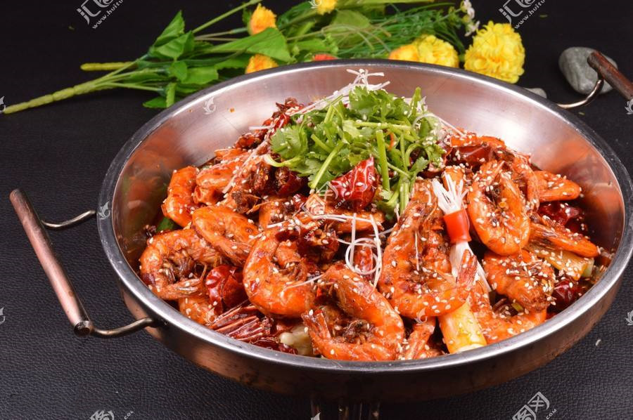 基围虾香辣干锅家常做法,干锅香辣基围虾尾最正宗的做法