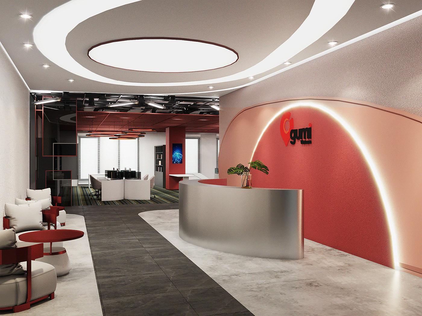 办公室前台装修设计工程,高端办公室前台装修设计展示