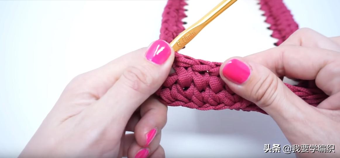 简单大方钩编单肩包图解,简单勾织小包包方法