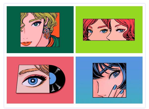 创意爱心插画素材,插画大全100张