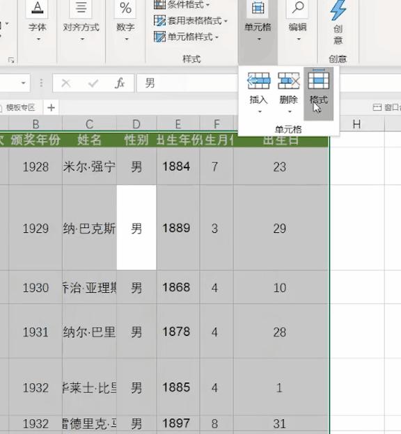 单元格大格分小格,单元格统一变大