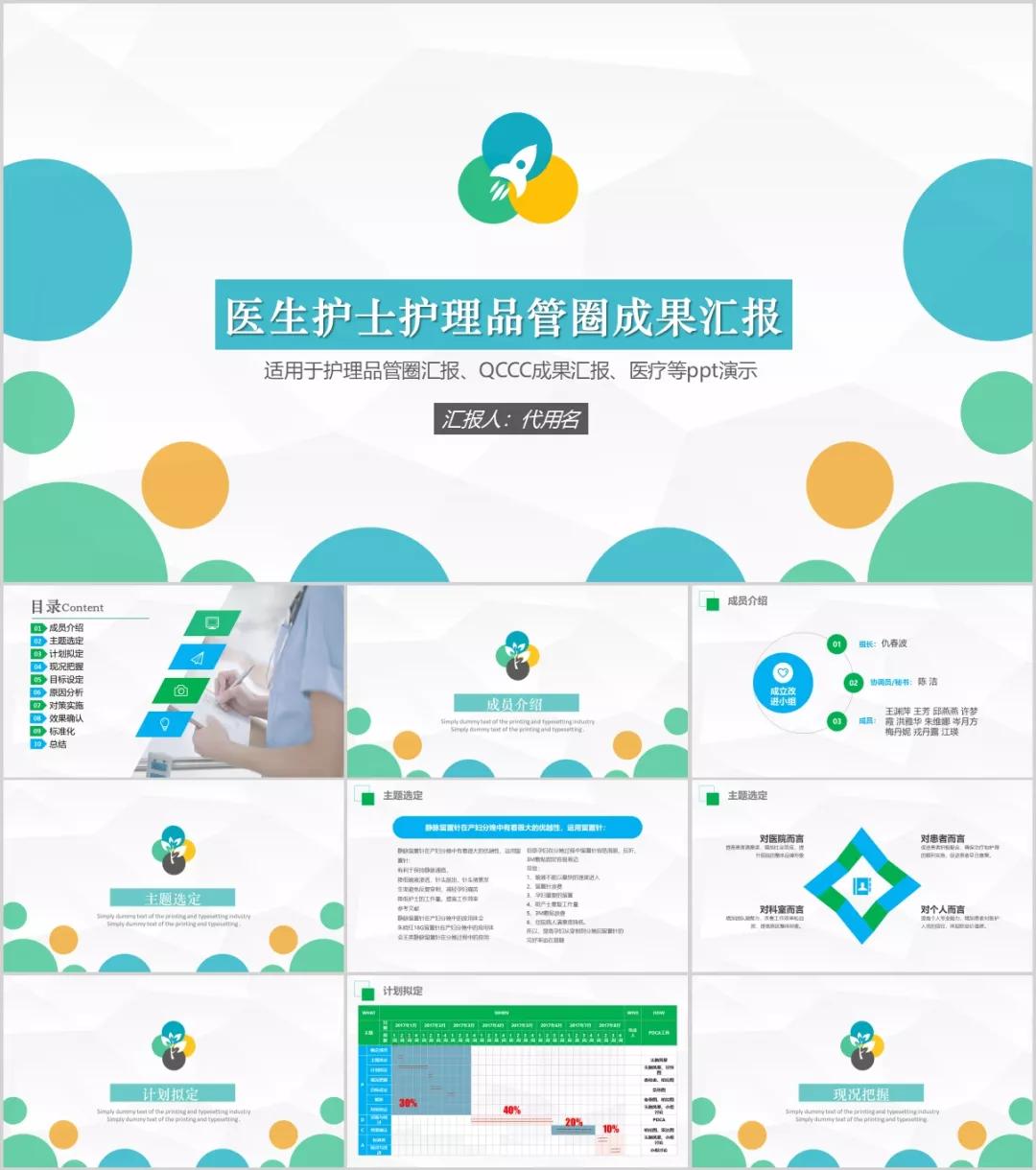 医用无菌物品包装ppt,60套医护专用精品ppt模板