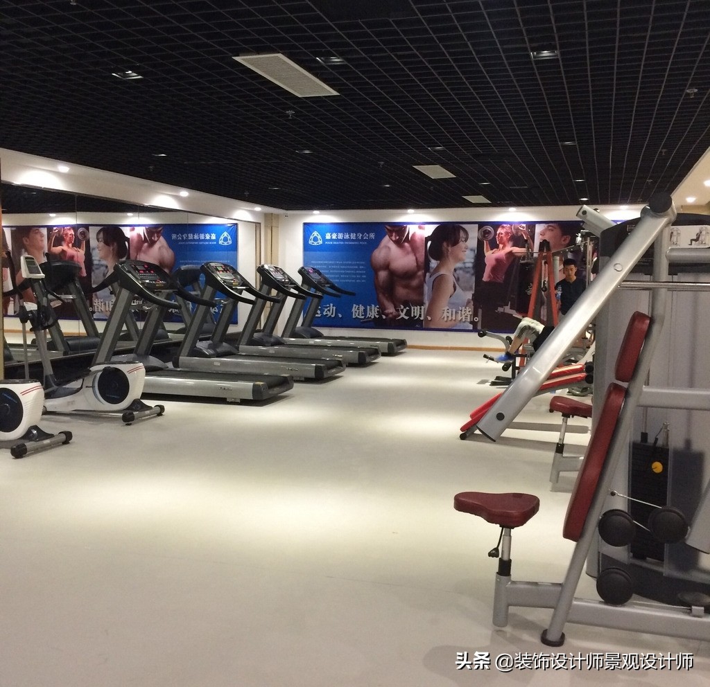 公司健身房设计效果图,书房健身房二合一设计效果图