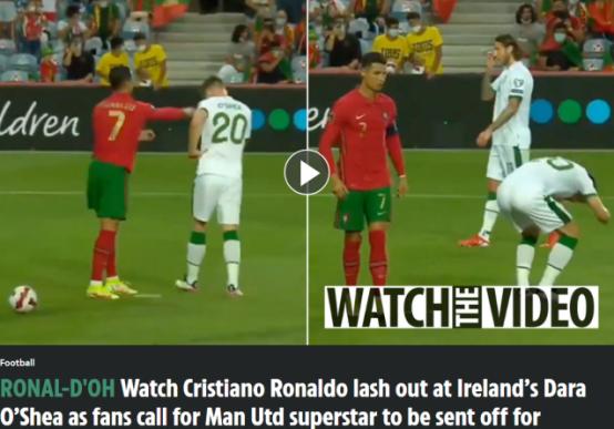 c罗暴怒肘击对手染红离场,c罗肘击对手染红c罗赢了吗