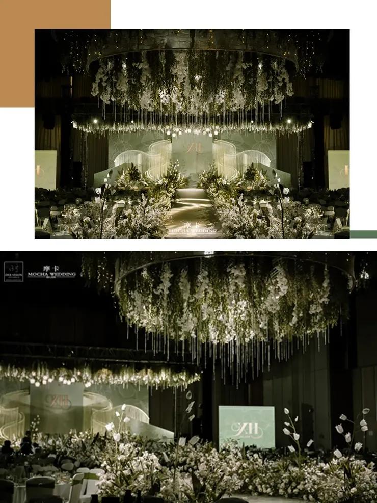 法式牛油果油画风婚礼,牛油果色花艺婚礼