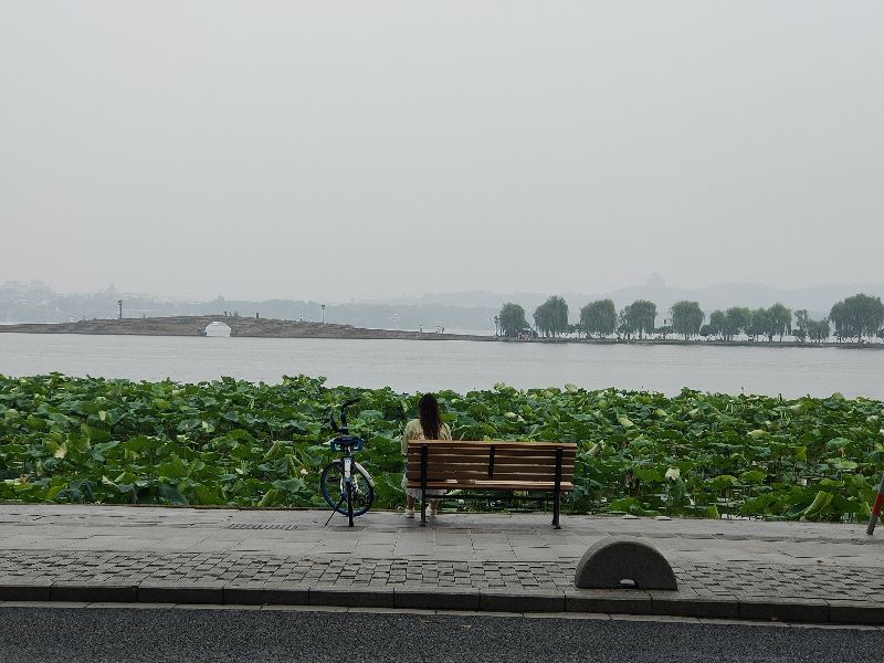 杭州西湖断桥好大的雨,杭州西湖断桥残雪夜景下雨