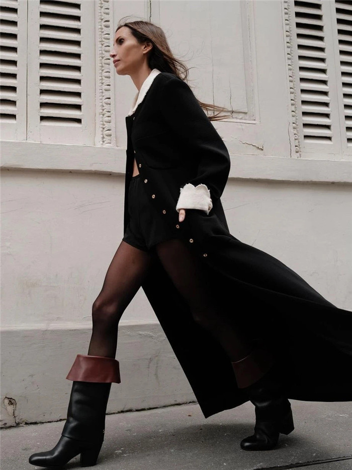 黑色蕾丝袜日常穿搭,丝袜禁欲系高级感穿搭