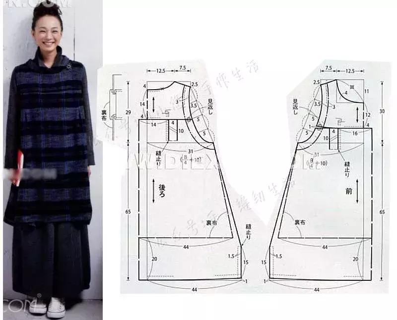 女士背心羽绒马甲裁剪图,秋冬背心马甲的裁剪方法