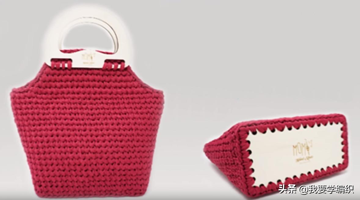 简单大方钩编单肩包图解,简单勾织小包包方法