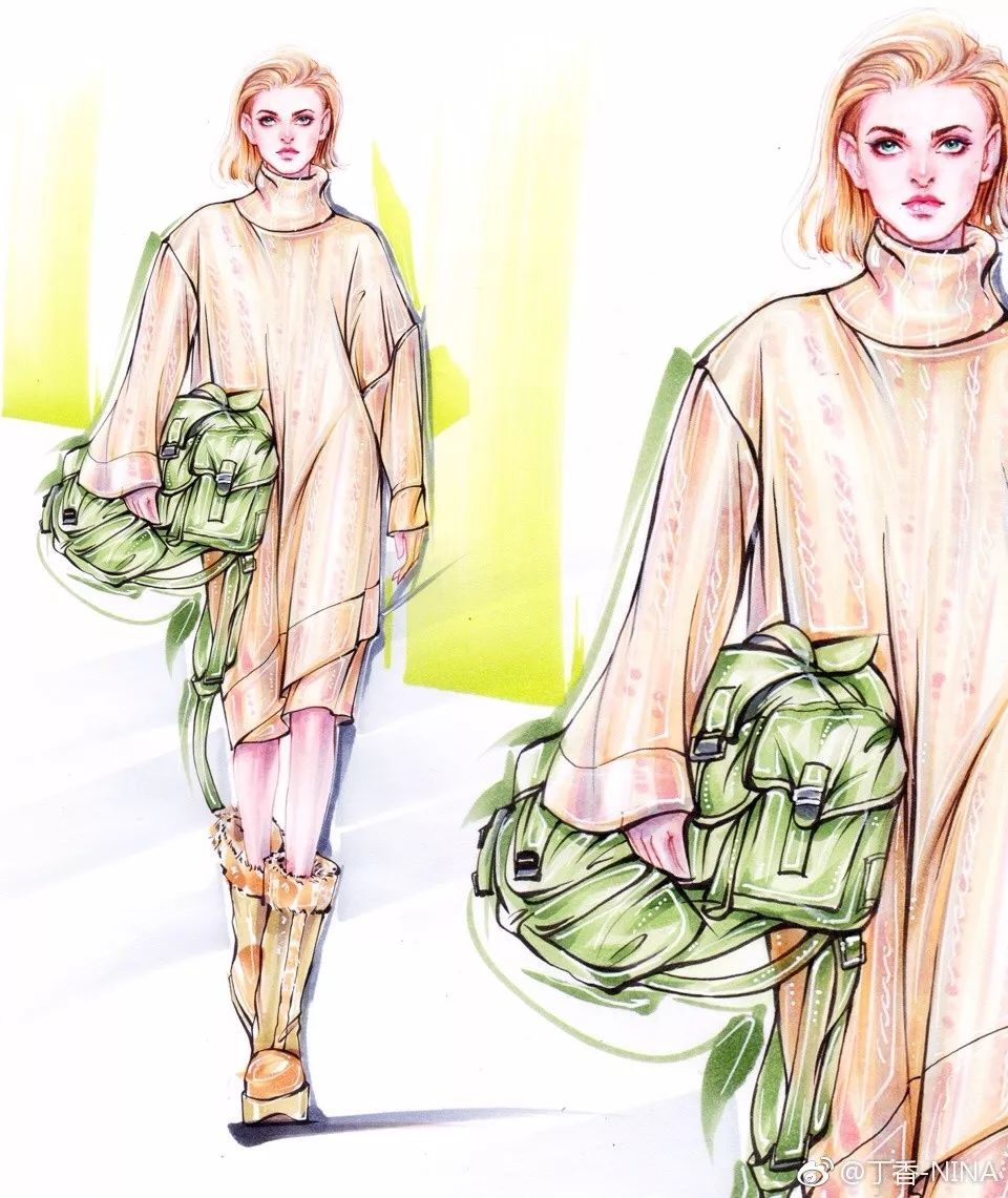 礼服怎么画好看仙气用彩铅,马克笔和彩铅裙子上色教程