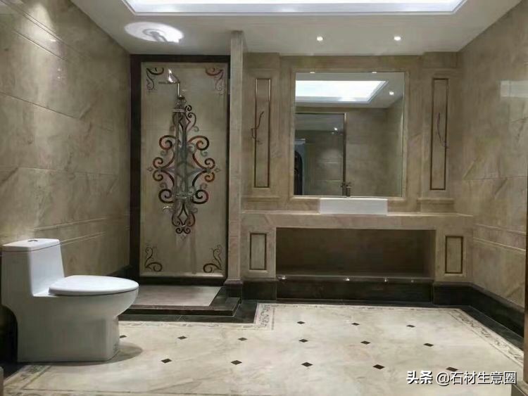 大理石地面水刀拼花效果图,100多平方水刀拼花图片