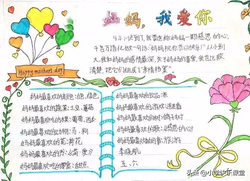 画1张母亲节感恩为主题的手抄报,感恩母亲节手抄报祝福语