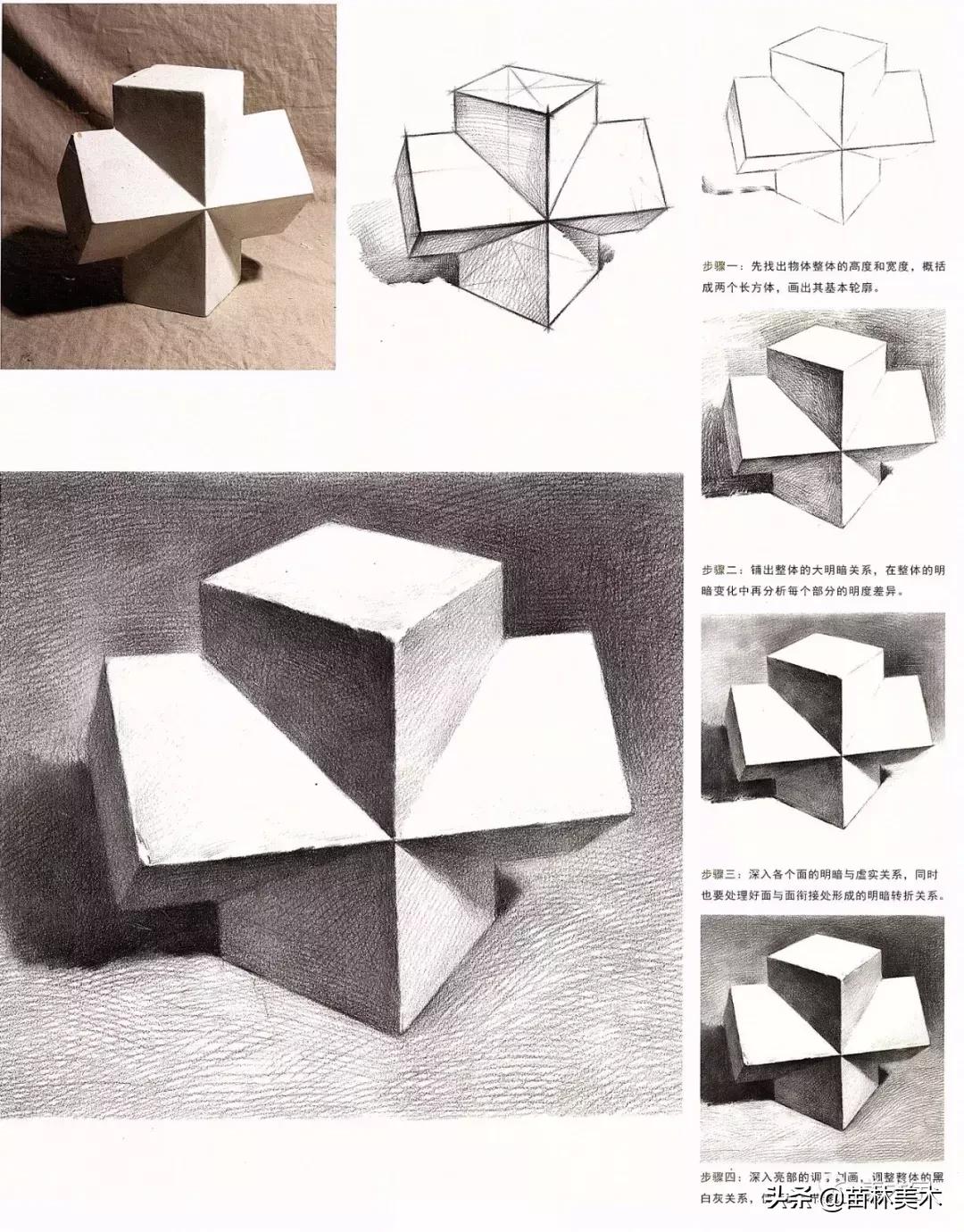 单个几何体图形素描教程,素描单个几何体结构图