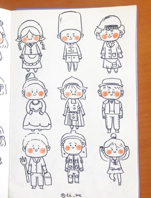 小人放鞭炮简笔画,小人简笔画小女孩