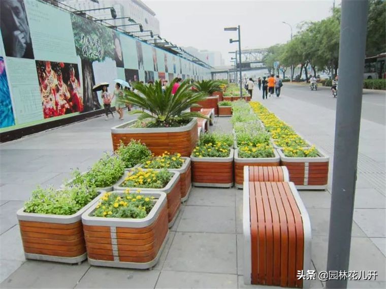 阳台花箱景观设计,景观花架花箱设计