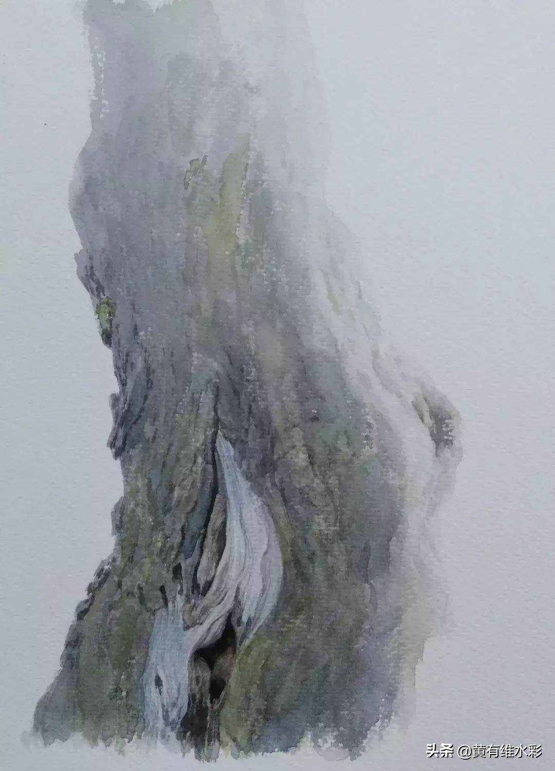 水彩画山风景入门,远山画法入门教程
