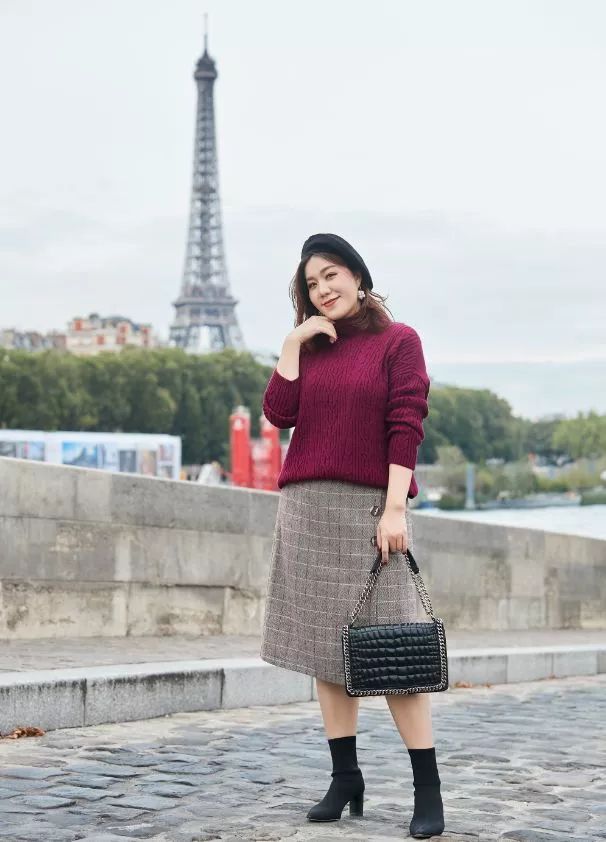 120斤158cm胖mm穿搭裙子,120斤160微胖女生秋装毛衣穿搭