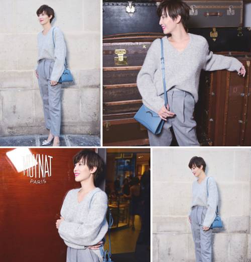 v字领中长修身毛衣搭配秋冬,v领毛衣超显脸小上身又瘦又好看