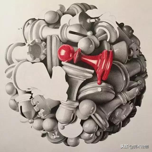 用1支针管笔点画了200小时，结果很惊人