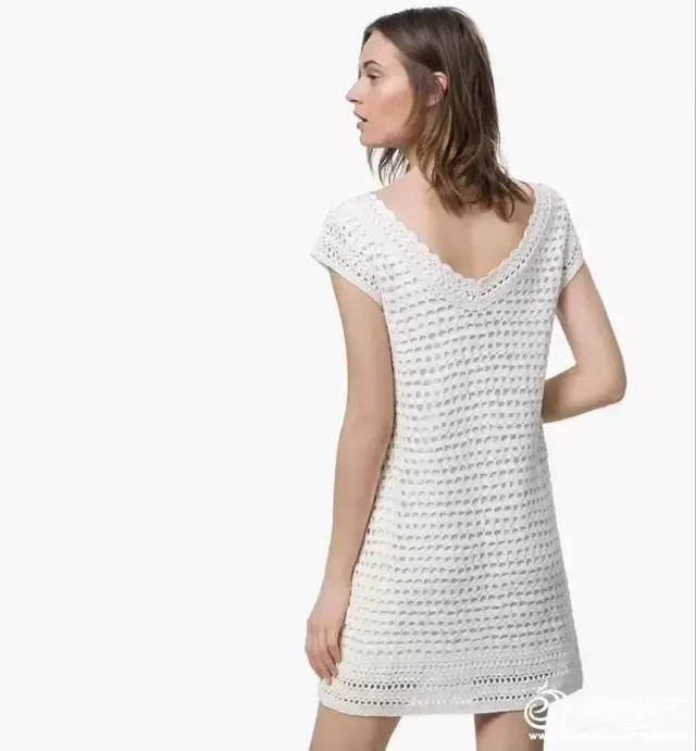 郁金香钩针连衣裙图案图解,钩针编织女士连衣裙视频图解过程