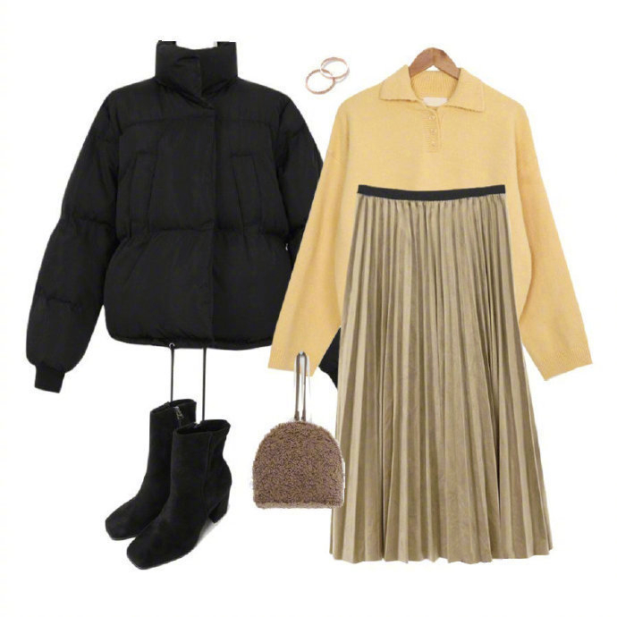 黑色时尚小棉服,黑色短款小棉服不臃肿