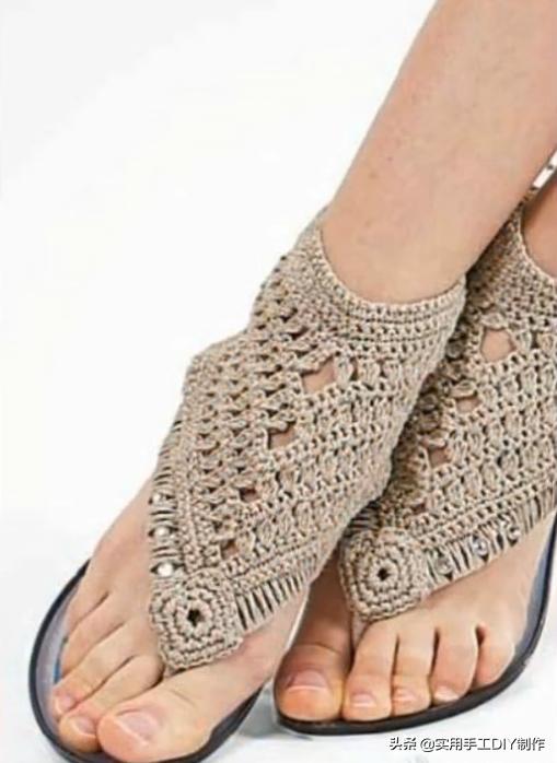 针织作品70款简约,手工针织凉鞋花样图