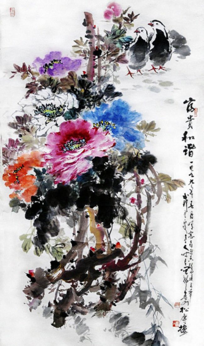 陈明谋国画作品欣赏,繁中手绘