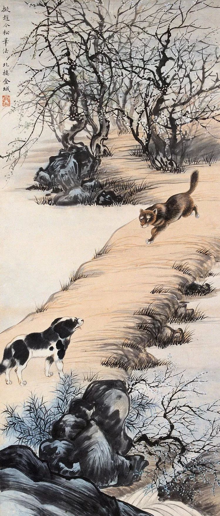 他45岁之前以临摹为主，46岁后创作即达高峰