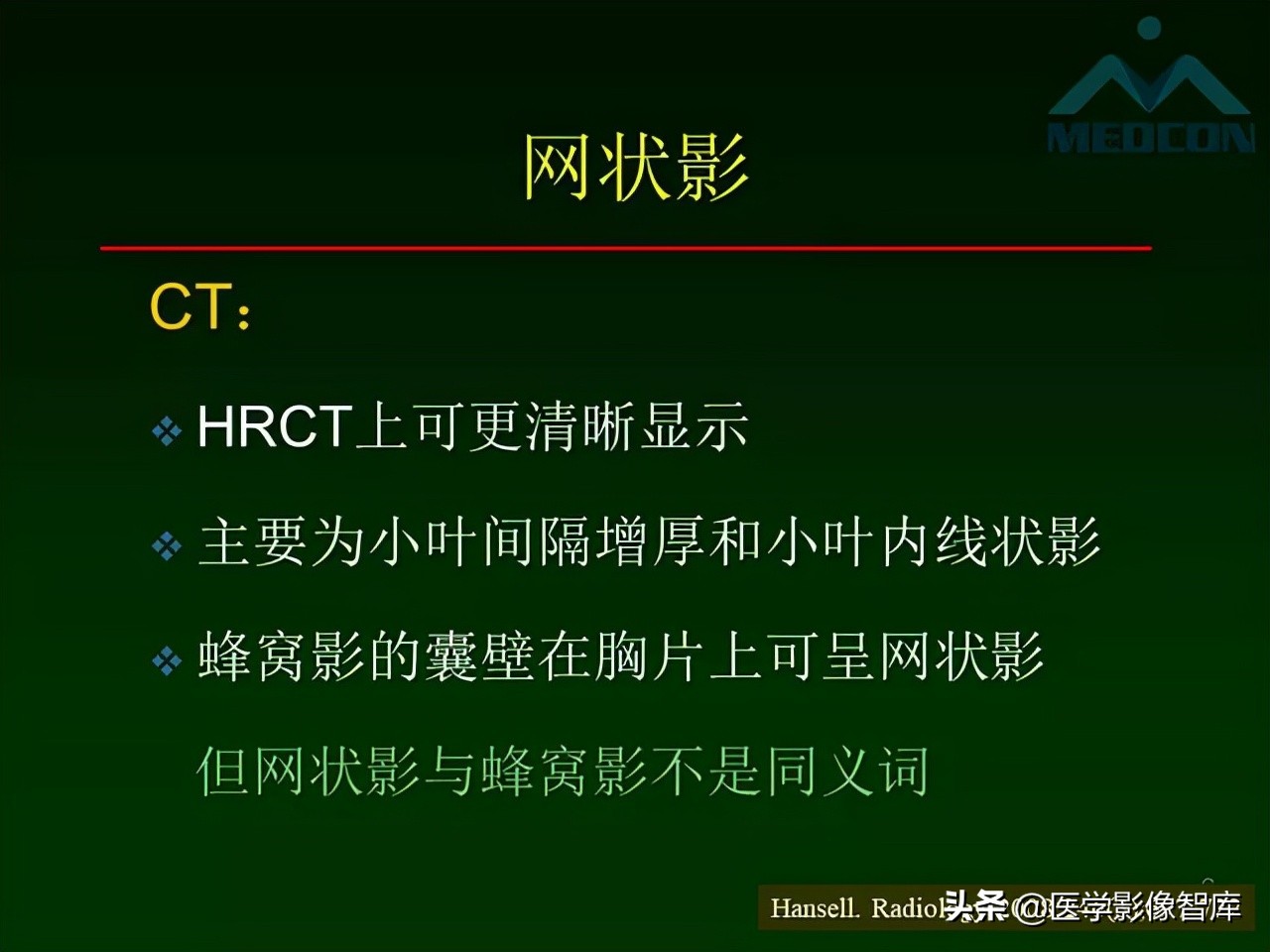 肺弥漫性网状影,两肺小叶间隔增厚可见网状模糊影