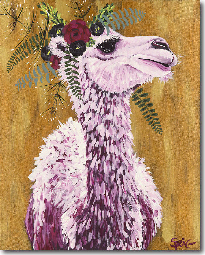 波西米亚风格的丙烯动物肖像，色彩鲜艳充满个性，装饰效果极强