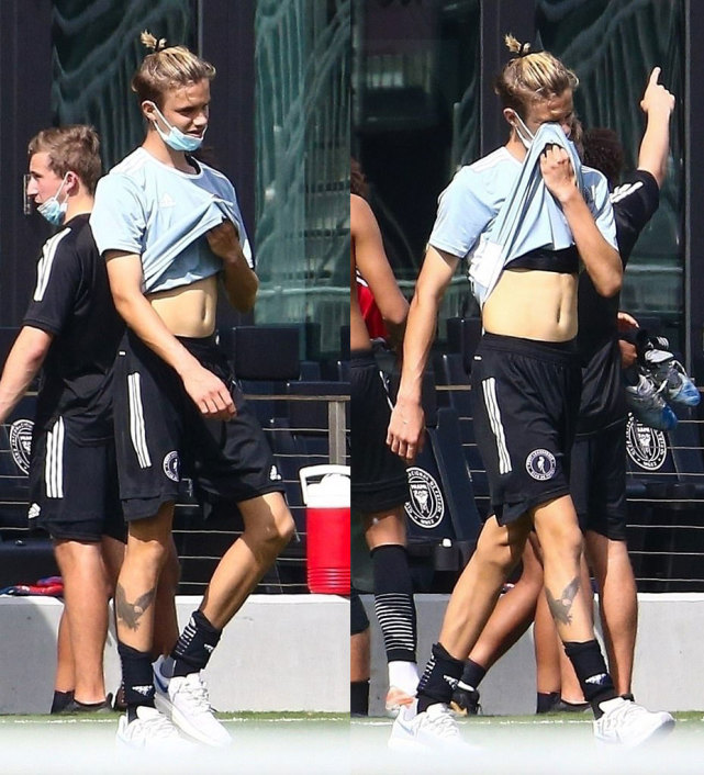 贝克汉姆18岁次子练足球,贝克汉姆二儿子踢球