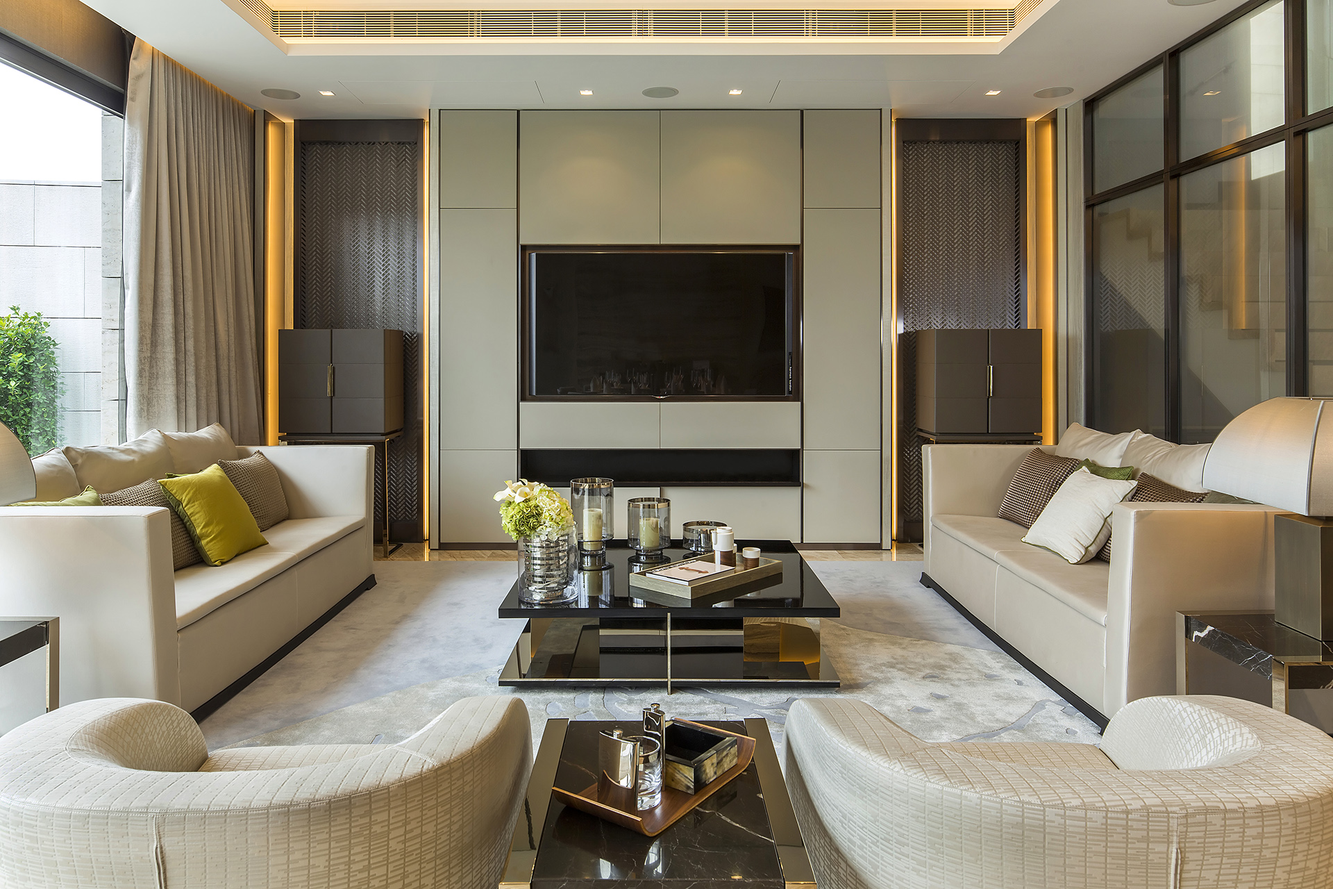 房子装修漂亮便捷的背景墙来啦,背景墙较短新中式效果图大全