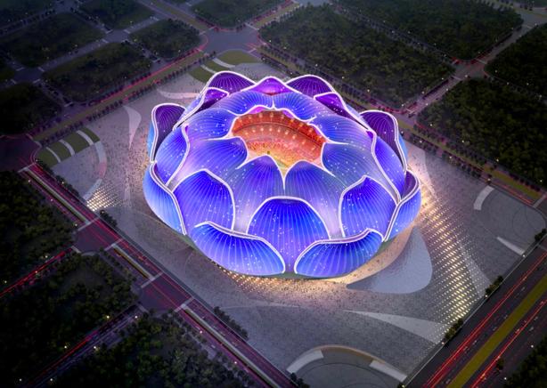 恒大足球场灯光秀效果图,广州恒大足球场灯光图