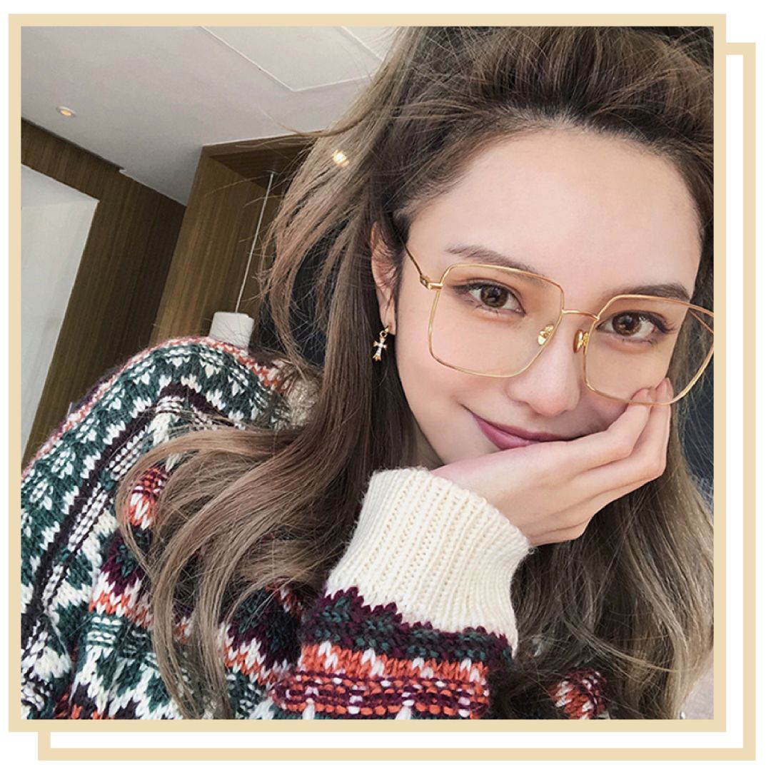 不做半永久晕妆,适合大脸的伪素颜眼镜