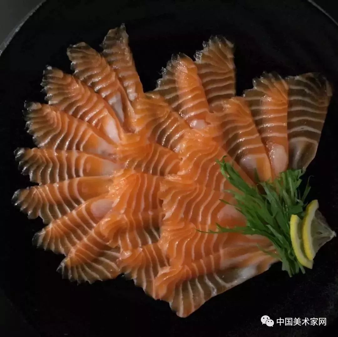 刺身的艺术图片大全,用生鱼片画作品