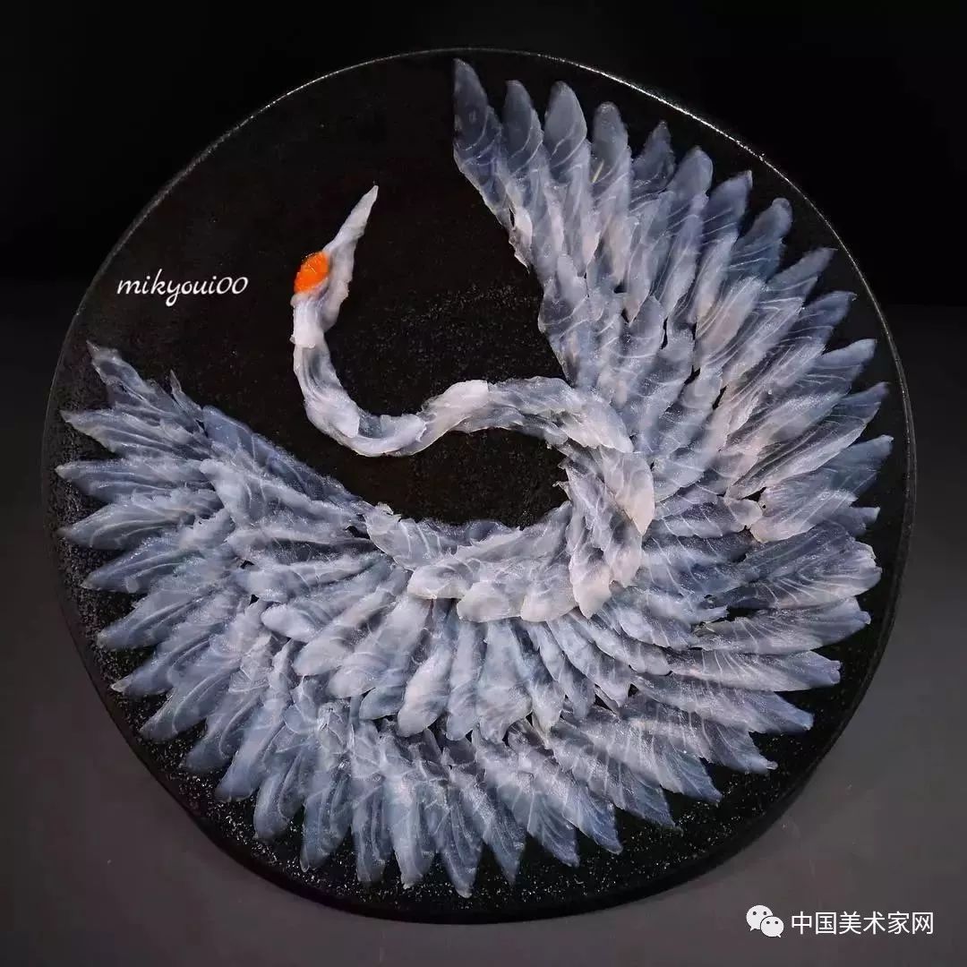 刺身的艺术图片大全,用生鱼片画作品