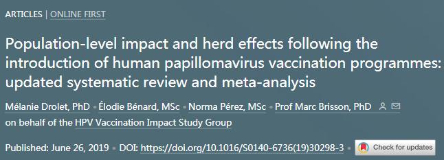 HPV疫苗接种显著降低男性肛门生殖器疣患病率｜柳叶刀（IF=59）再发重量级成果