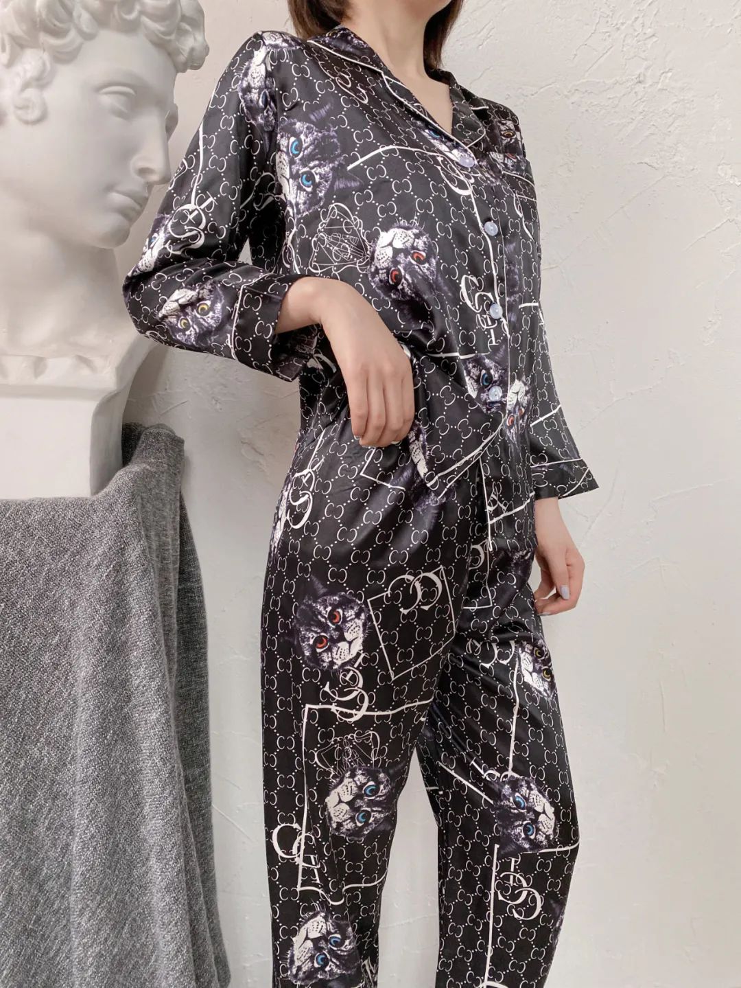 意大利纯棉夏季睡衣,轻奢莫代尔棉睡衣秋冬气质