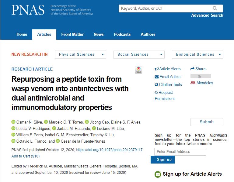 「PNAS」以毒攻毒!黄蜂毒液可提取新型抗生素,可治疗败血症