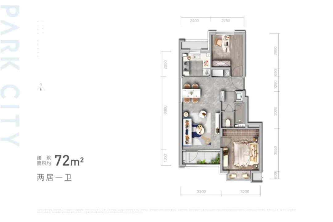 大连万科公园都会户型,好住的小房子