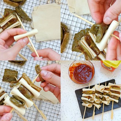 #一勺葱伴侣,成就招牌美味#夏天是属于辣椒豆皮串串的季节