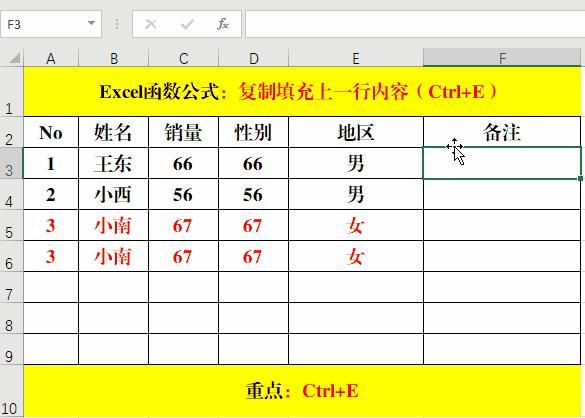 Excel函数公式：你会用Ctrl+D、Ctrl+R、Ctrl+Enter、Ctrl+E吗？