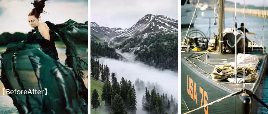 墨绿色的色彩风格,墨绿和粉的高级色彩