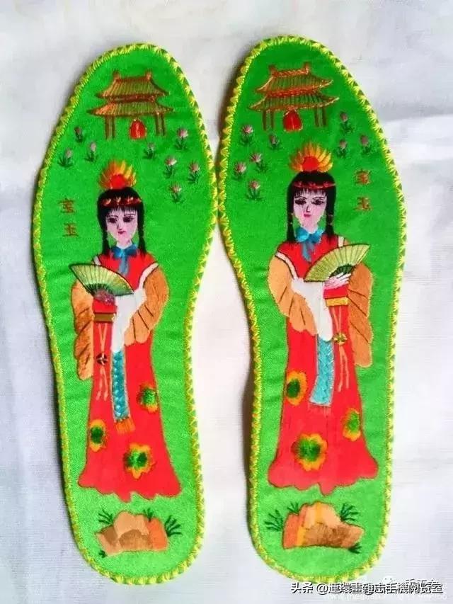 陕北民间纯手工鞋垫绣花,绣花鞋垫纯手工鞋垫成品